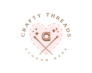 Creative Knitting Heart logo design