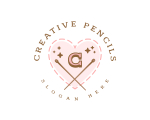 Creative Knitting Heart logo design