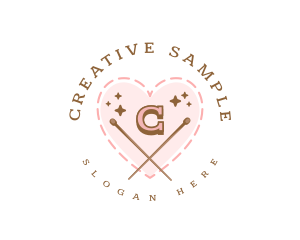 Creative Knitting Heart logo design