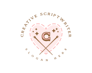 Creative Knitting Heart logo design