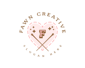 Creative Knitting Heart logo design