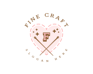 Creative Knitting Heart logo design