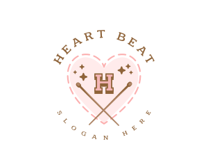 Creative Knitting Heart logo design