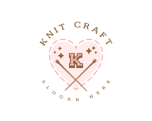 Knit - Creative Knitting Heart logo design