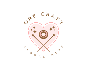 Creative Knitting Heart logo design