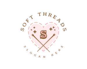 Creative Knitting Heart logo design