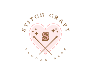 Stitch - Creative Knitting Heart logo design