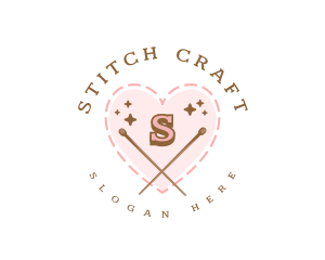 Creative Knitting Heart logo design