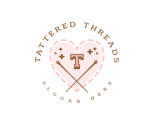 Creative Knitting Heart logo design