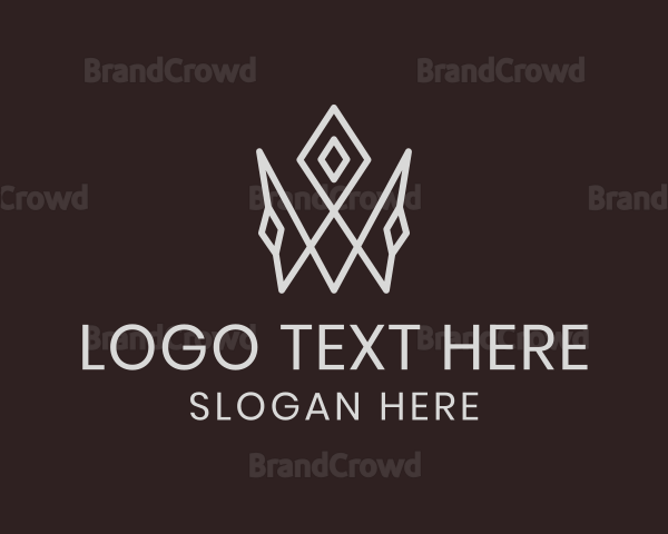 Simple Crown Letter W Logo