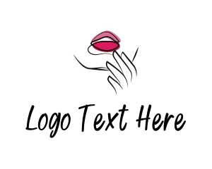 Aesthetic - Seductive Pink Lips logo design