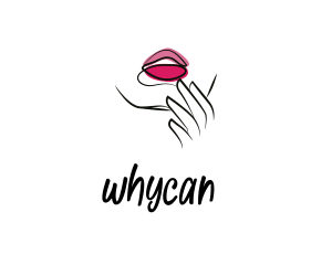 Woman - Seductive Pink Lips logo design