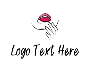 Woman - Seductive Pink Lips logo design