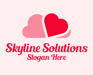 Romantic Heart Cloud logo design