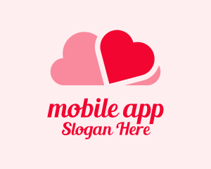 Dating App - Romantic Heart Cloud logo design