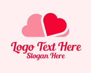 Online Dating App - Romantic Heart Cloud logo design