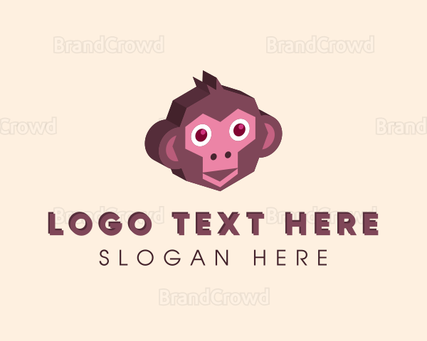 Isometric Monkey Head Logo