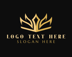 Upscale - Golden Deluxe Crown logo design