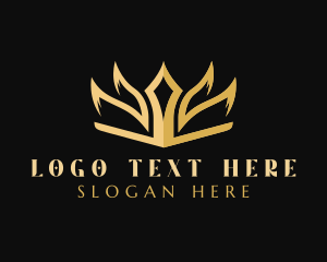 Stylist - Golden Deluxe Crown logo design