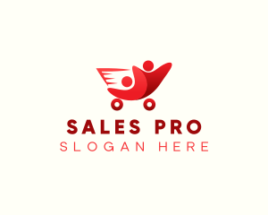 People Cart Sale logo design