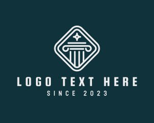 Law - Law Pillar Column Diamond logo design