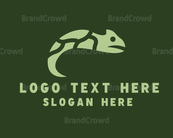 Green Chameleon Reptile Logo