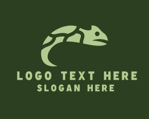 Iguana - Green Chameleon Reptile logo design