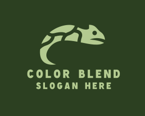 Green Chameleon Reptile logo design