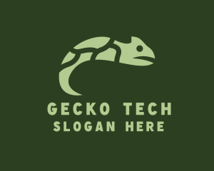 Green Chameleon Reptile logo design