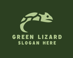 Green Chameleon Reptile logo design