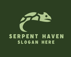 Reptile - Green Chameleon Reptile logo design