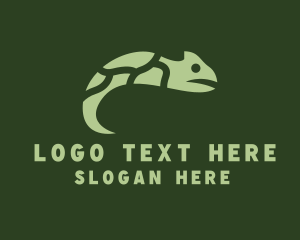 Newt - Green Chameleon Reptile logo design