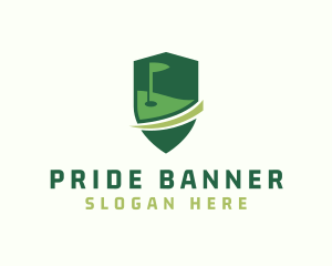 Golf Flag Shield Tournament logo design