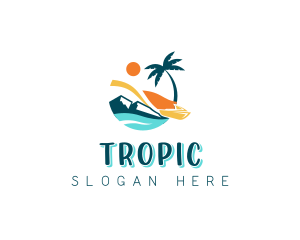 Vacation Travel Beach Resort logo design