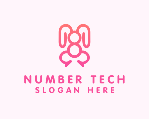 Number - Monoline Rabbit Number 8 logo design