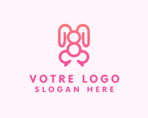 Veterinarian - Monoline Rabbit Number 8 logo design