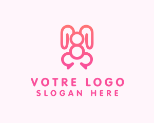 Infinity Sign - Monoline Rabbit Number 8 logo design