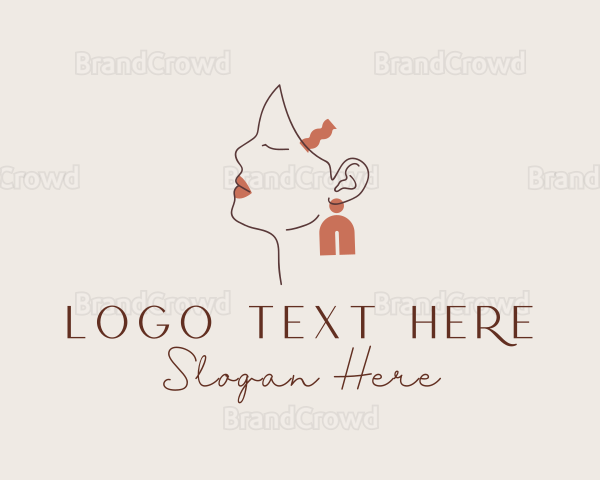 Earring Woman Jewelry Logo