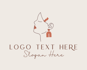 Woman - Earring Woman Jewelry logo design