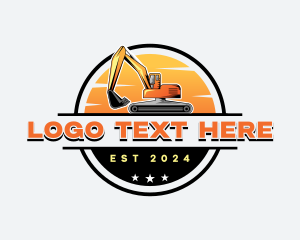 Excavator - Excavation Machine Construction logo design