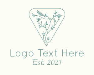 Needleworker - Embroidery Leaf Vine logo design