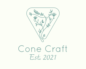 Embroidery Leaf Vine logo design