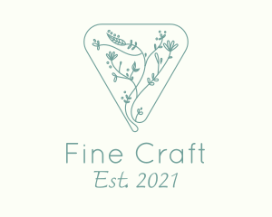 Embroidery Leaf Vine logo design