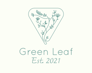 Embroidery Leaf Vine logo design