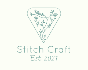 Embroidery Leaf Vine logo design