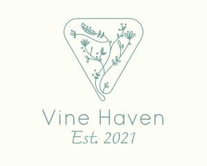 Embroidery Leaf Vine logo design