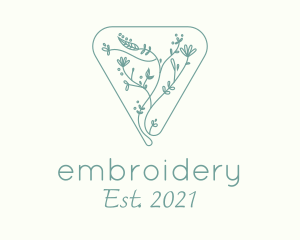 Embroidery Leaf Vine logo design