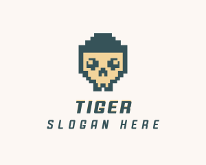 Skull Pixel Tech Logo