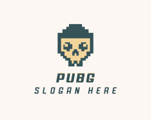 Pixel - Skull Pixel Tech logo design