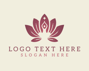 Buddhism - Lotus Star Sitting Meditation logo design